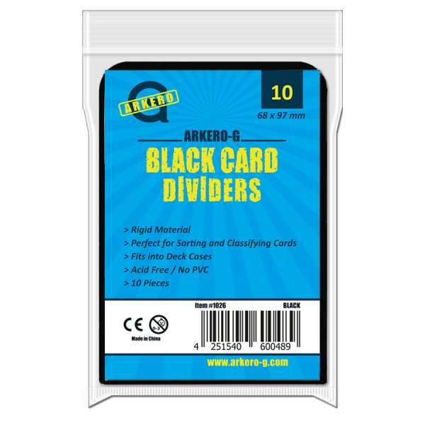 Arkero-G 10 Kartentrenner Schwarz - Round Corners (10 Card Dividers)