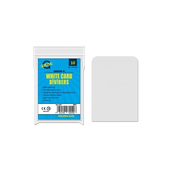 Arkero-G 10 Kartentrenner Wei&szlig; - Round Corners (10 Card Dividers f&uuml;r Aufbewahrungsboxen)