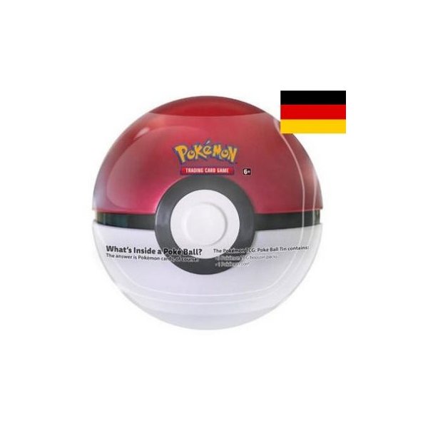 Pokemon Pokeball Tin Box Deutsch NEU&OVP 3 Booster + Münze 