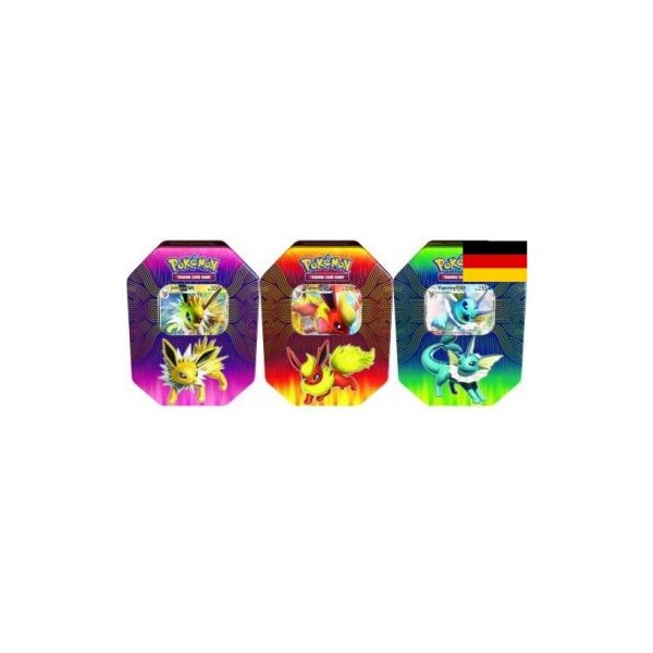 Alle 3 Pokemon Fr&uuml;hjahrs Tins 2019: Flamara GX, Blitza GX und Aquana GX