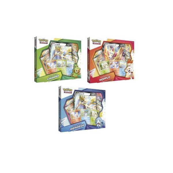 Pokemon Galar Kollektion - Chimpep, Hopplo, Memmeon 3er Bundle Set (deutsch)