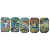 Alle 5 Pokemon Galar-Freunde Mini Tins: Hopplo, Memmeon, Chimpep, Ponita, Voldi/Morpeko (deutsch)
