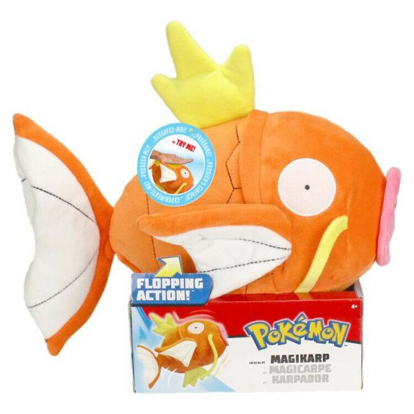 Karpador Pl&uuml;schfigur 20 cm - Pokemon Kuscheltier von WCT mit Bewegungsfunktion