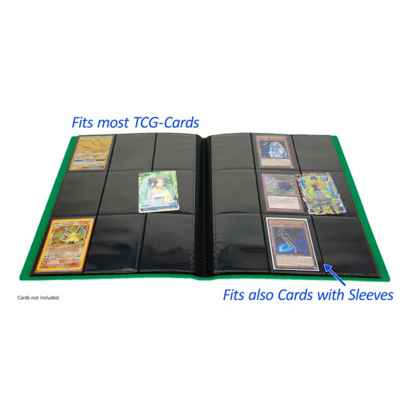 Arkero-G Premium 9-Pocket Card Binder (Tausch- &amp; Sammelalbum) - Dunkelgr&uuml;n