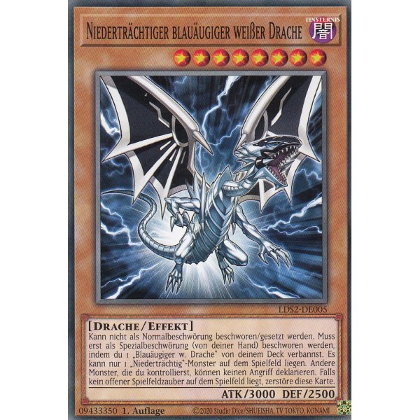 Niedertr&auml;chtiger blau&auml;ugiger wei&szlig;er Drache LDS2-DE005