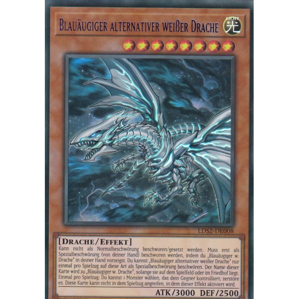 Blau&auml;ugiger alternativer wei&szlig;er Drache COLORED RARE LDS2-DE008-Colored-Rare