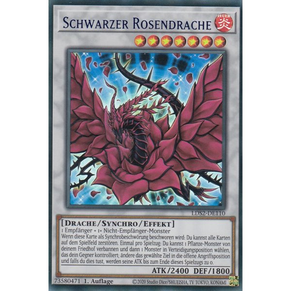 Schwarzer Rosendrache COLORED RARE LDS2-DE110-Colored-Rare