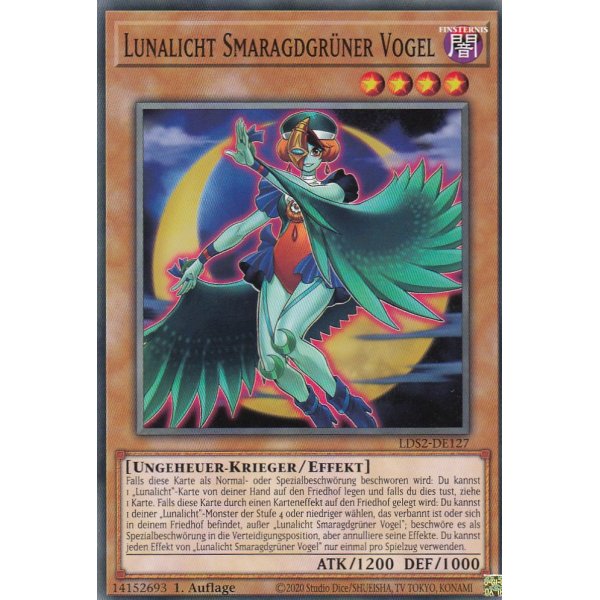 Lunalicht Smaragdgr&uuml;ner Vogel LDS2-DE127