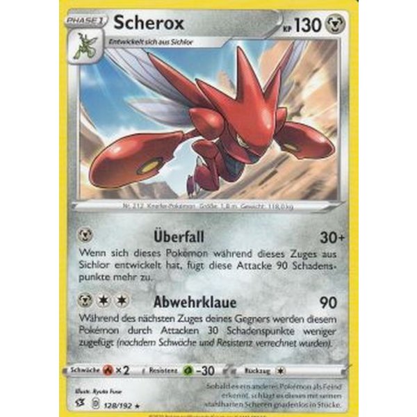 128/192  Rare Scherox Clash der Rebellen Pokemon