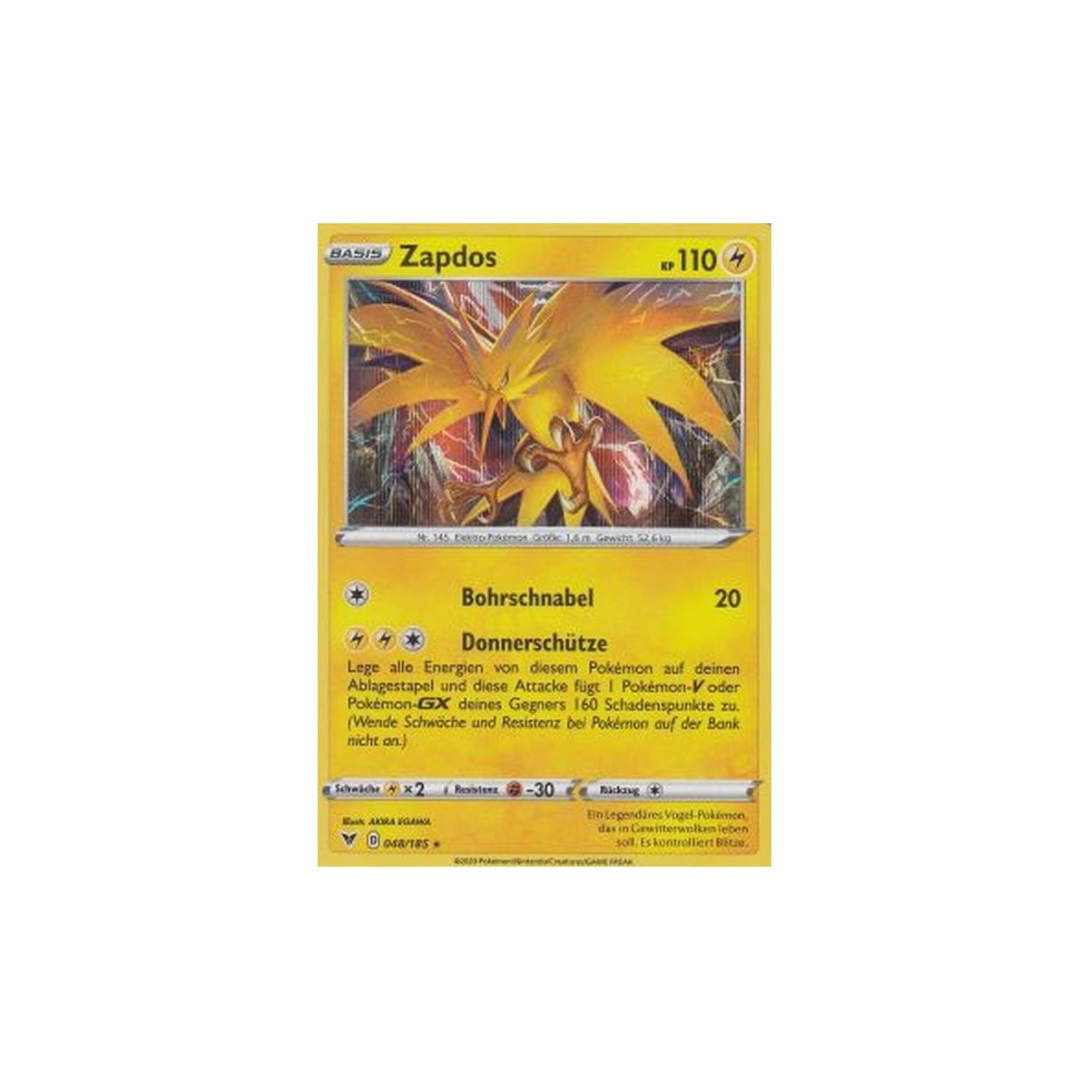 Zapdos 048/185 HOLO Farbenschock Pokemon Karte kaufen