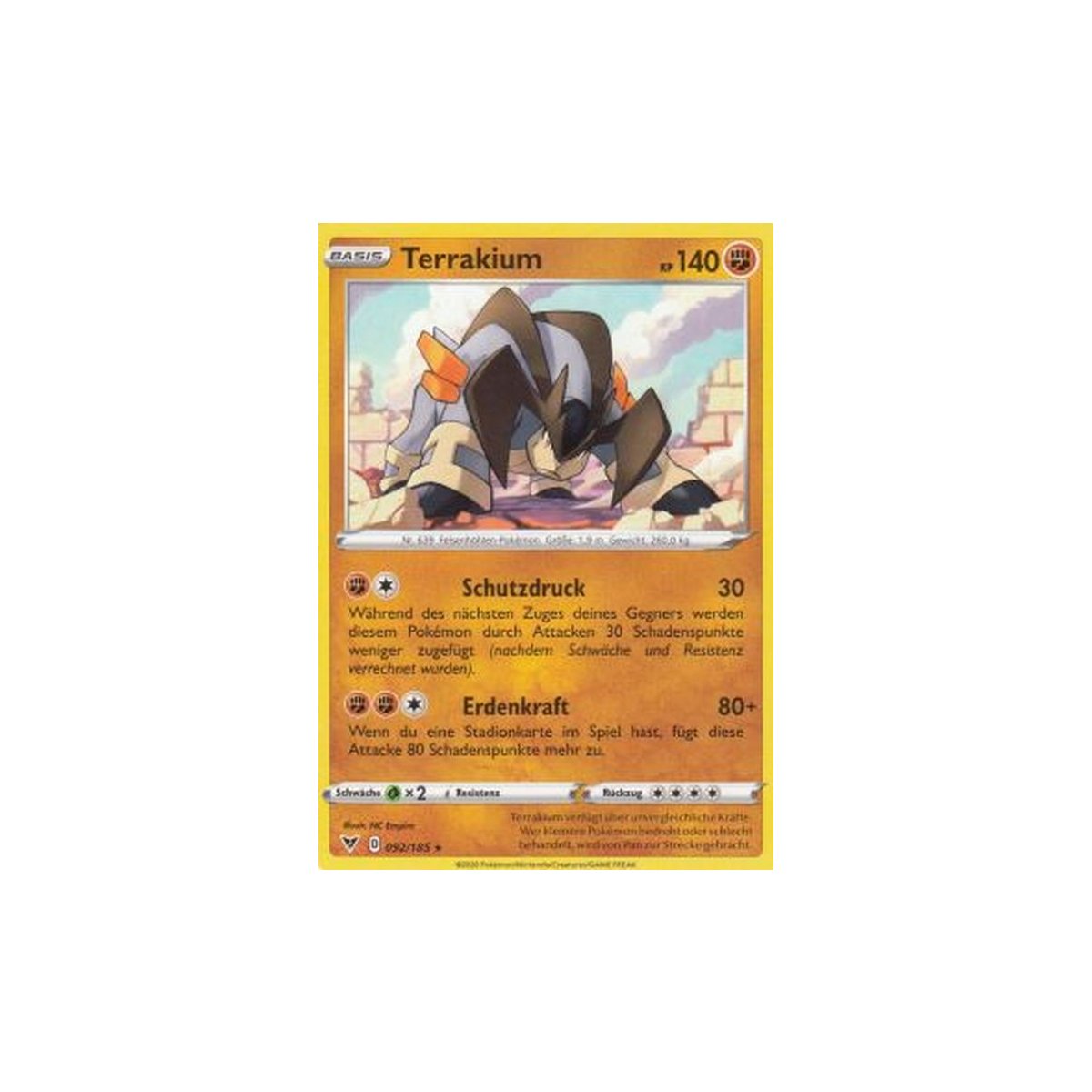 Pokemon Karten SWSH04 Farbenschock 92/185 Terrakium