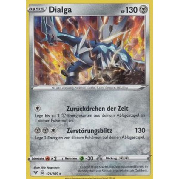 Pokemon - Dialga 121/185 - Carta Vivid Voltage - Leggendaria Rara Olografica - Edizione Italiana