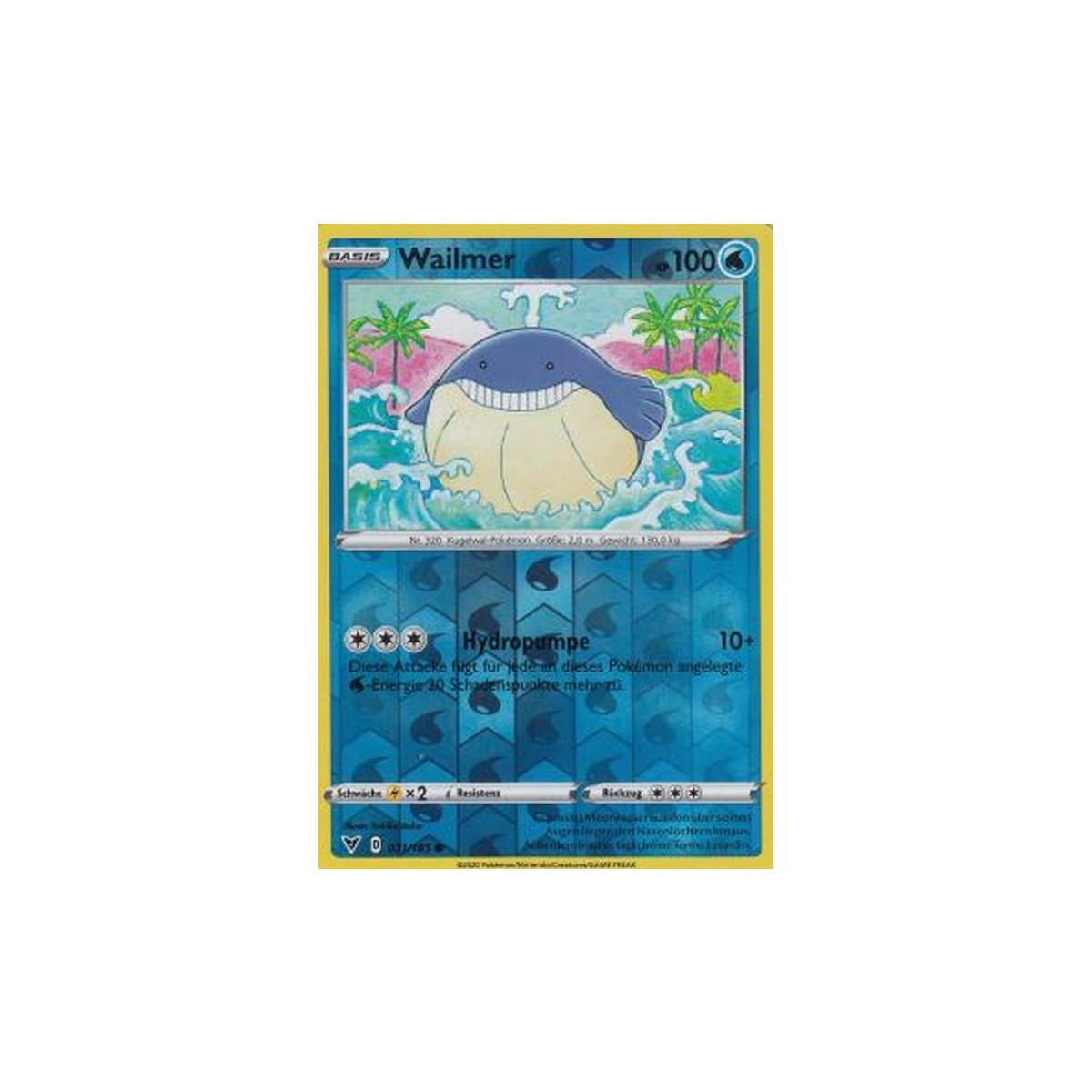 Wailmer 031/185 REVERSE HOLO Farbenschock Pokemon Karte kaufen