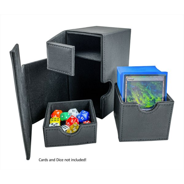 Arkero-G Premium 100+ Magnetic Flip &amp; Tray Deck Box Schwarz