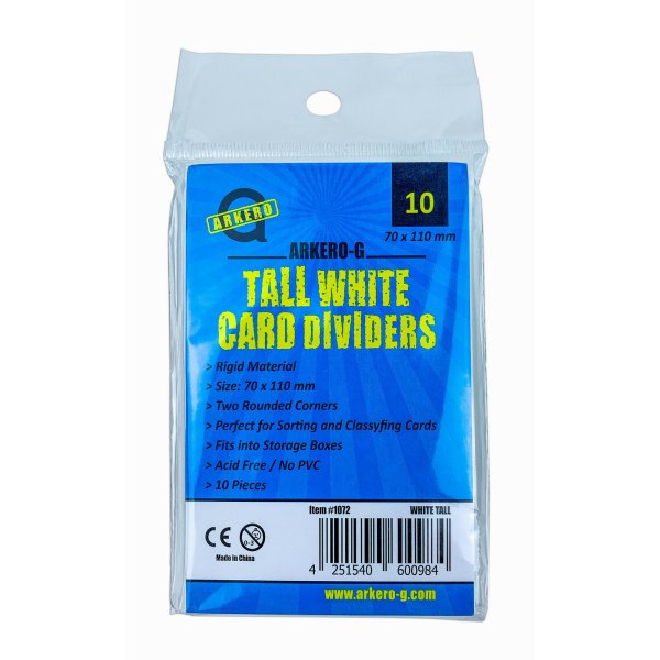 Arkero-G 10 Kartentrenner Wei&szlig; - Gro&szlig; (10 Tall Card Dividers for Storage Boxes)