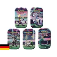 Alle 5 Pokemon Galar-Stärke Mini Tins: Katapuldra, Galar-Lauchzelot, Riffex, Galar-Barrikadax, Galar-Gallopa