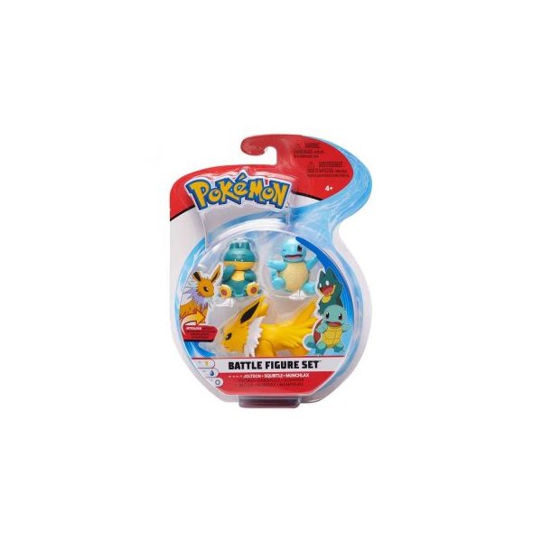 Blitza &amp; Schiggy &amp; Mampfaxo - Pokemon 3er Battle Figuren Set von WCT