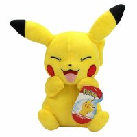 Pikachu (freuend) Pl&uuml;schfigur 20 cm - Pokemon Kuscheltier von Wicked Cool Toys