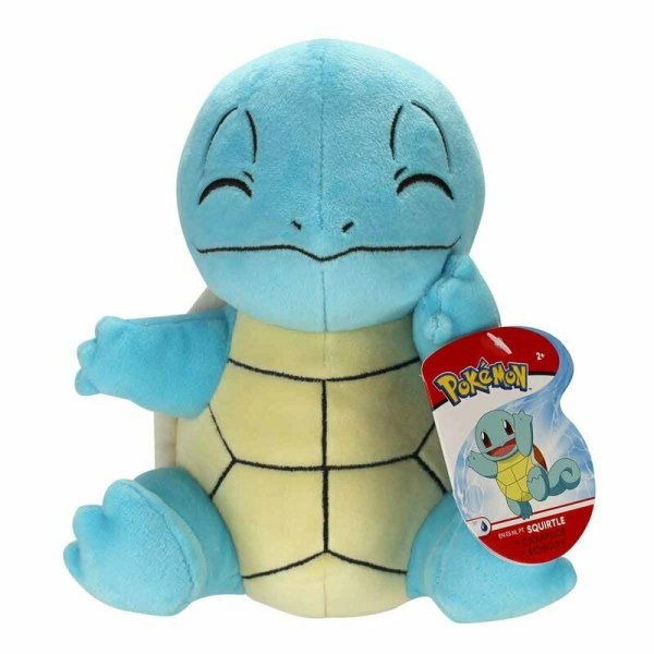 Schiggy (geschlossene Augen) Pl&uuml;schfigur 20 cm - Pokemon Kuscheltier von Wicked Cool Toys