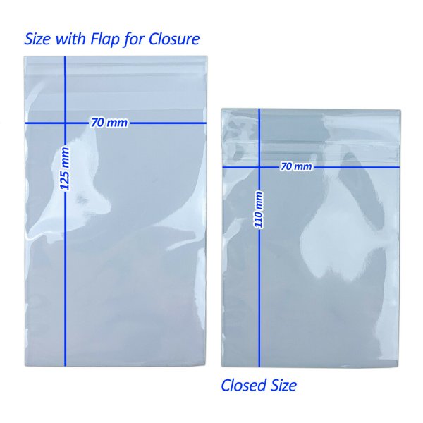 Arkero-G Team Bags: Durchsichtig (100 wiederverschlie&szlig;bare H&uuml;llen) 70x110mm