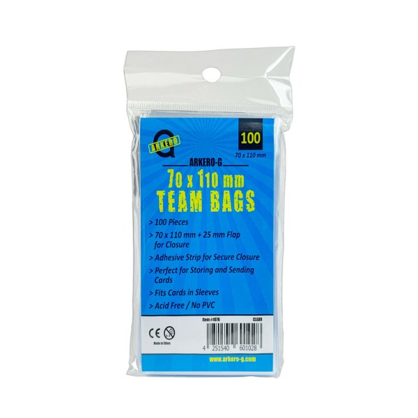 Arkero-G Team Bags: Durchsichtig (100 wiederverschlie&szlig;bare H&uuml;llen) 70x110mm