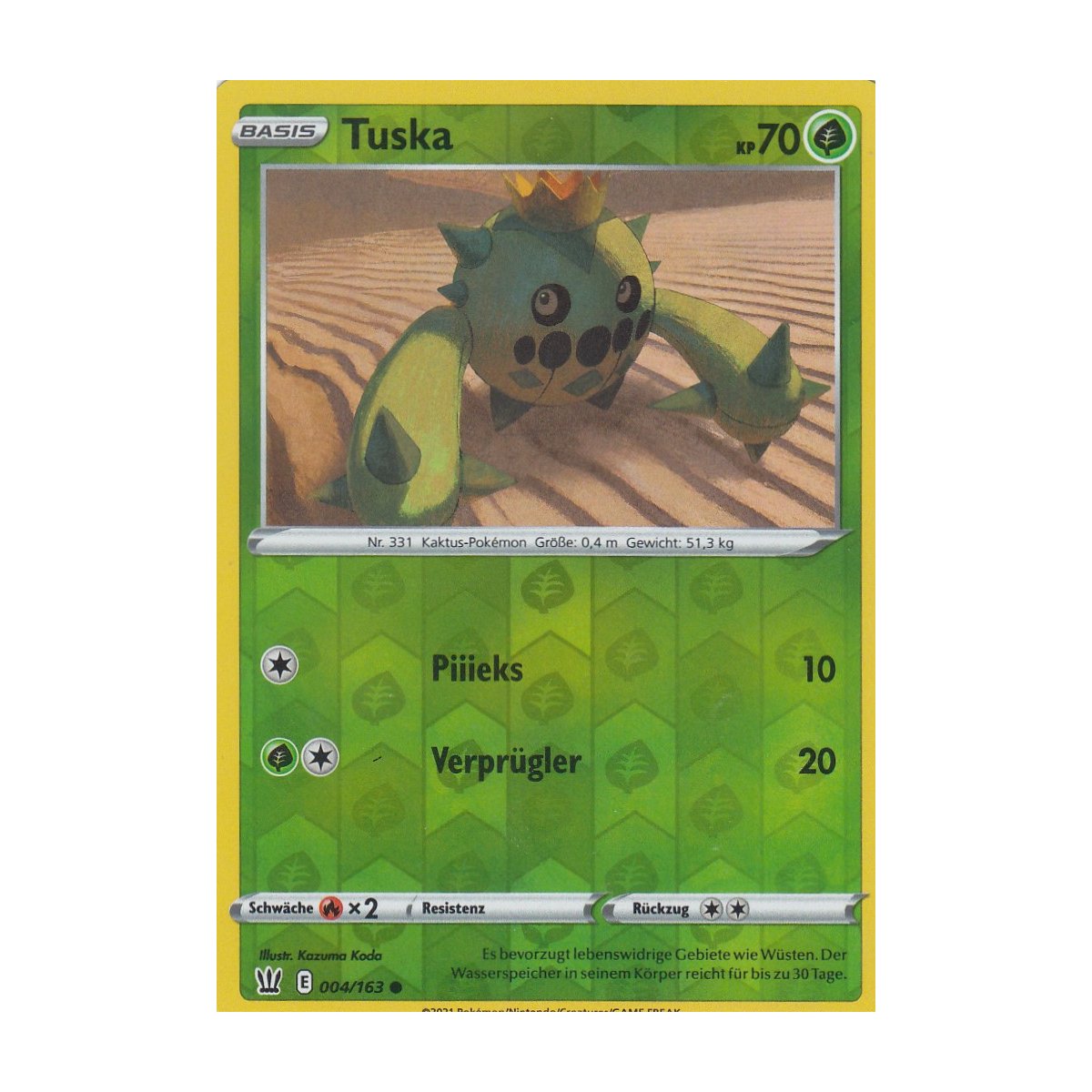 Tuska 004/163 REVERSE HOLO Kampfstile Pokemon Karte kaufen