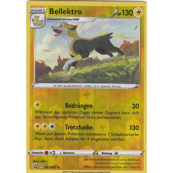 Bellektro 075/202 Pokemon TCG Holo Rare Schwert & Schild