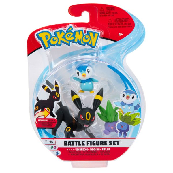 Nachtara, Myrapla &amp; Plinfa - Pokemon Battle Figuren Dreierpack von BOTI