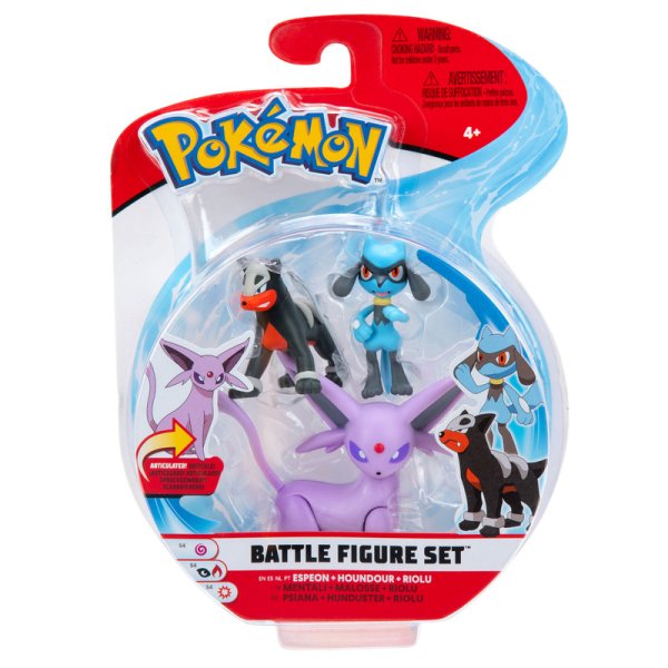 Psiana, Hunduster &amp; Riolu - Pokemon Battle Figuren Dreierpack von BOTI