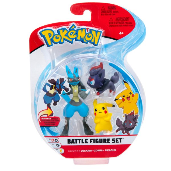 Lucario, Zorua &amp; Pikachu - Pokemon Battle Figuren Dreierpack von BOTI