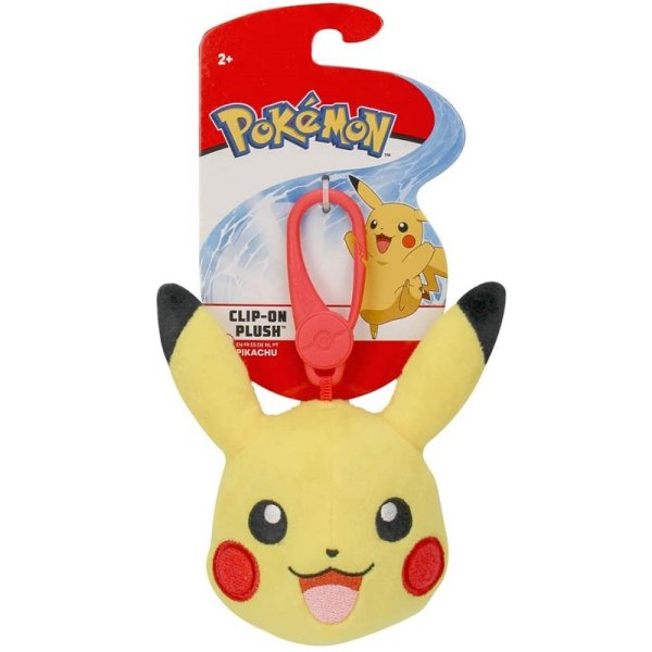 Pikachu Clip-on Pl&uuml;schfigur 10 cm - Pokemon Kuscheltier von Wicked Cool Toys