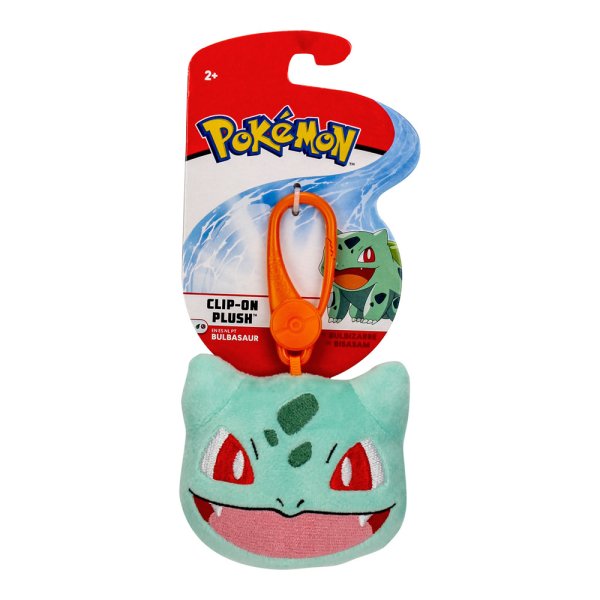 Bisasam Clip-on Pl&uuml;schfigur 6 cm - Pokemon Kuscheltier von Wicked Cool Toys