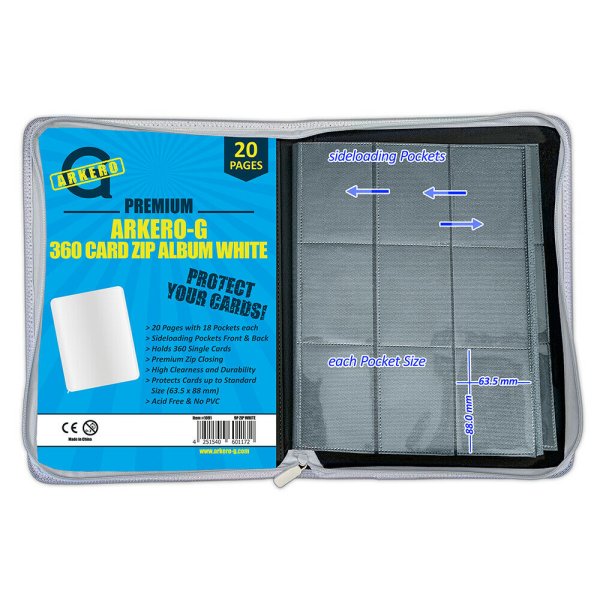 Arkero-G Premium 9-Pocket Zip Album - Wei&szlig;
