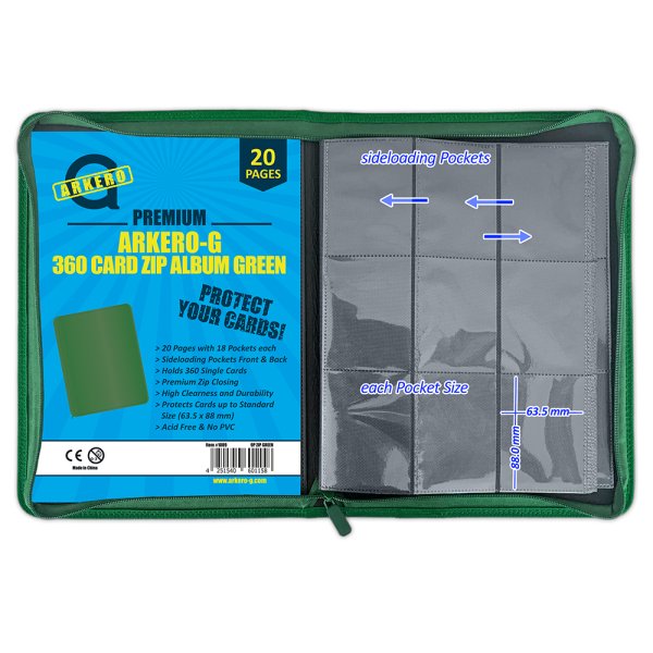 Arkero-G Premium 9-Pocket Zip Album - Gr&uuml;n