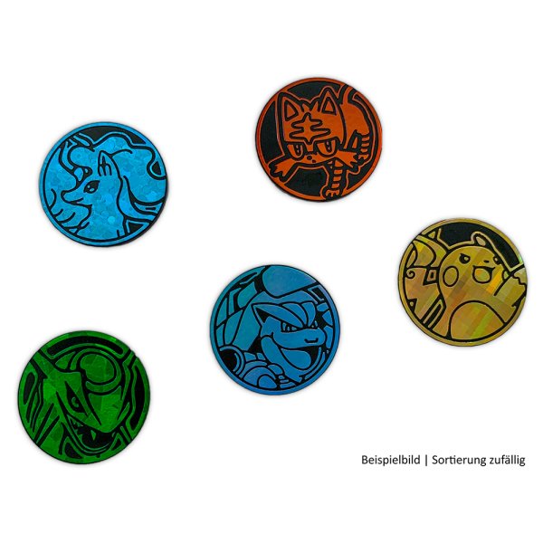 5 unterschiedliche Pokemon M&uuml;nzen - Set