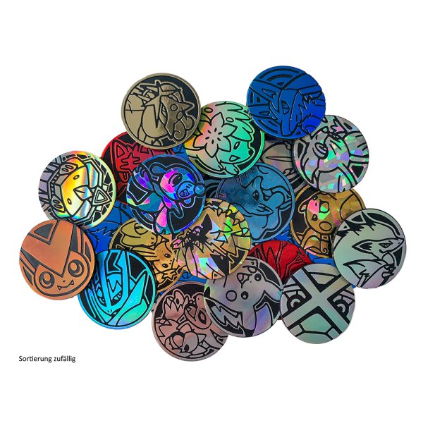 5 unterschiedliche Pokemon M&uuml;nzen - Set