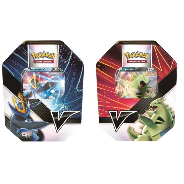 Alle 2 Pokemon Summer Tins 2021: Empleon-V und Tyranitar-V