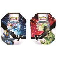 Alle 2 Pokemon Summer Tins 2021: Empleon-V und Tyranitar-V